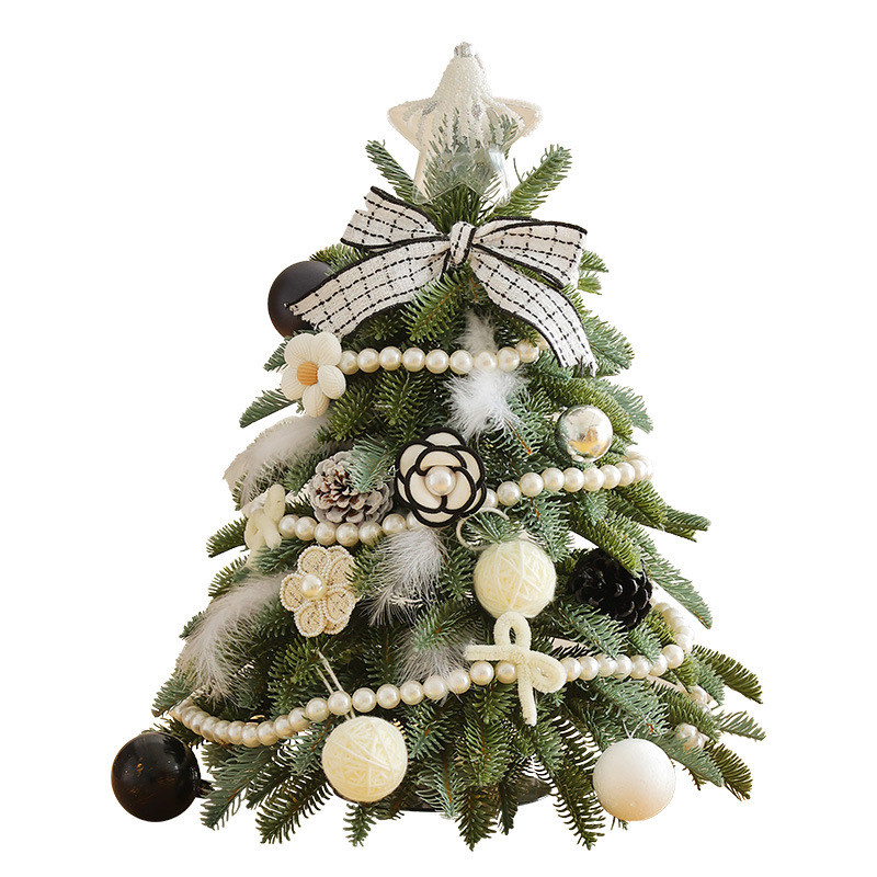 Paquete de mini árbol de Navidad transfronterizo con iluminación de simulación de cifrado de árbol de Navidad luminoso blanco decoración de mesa