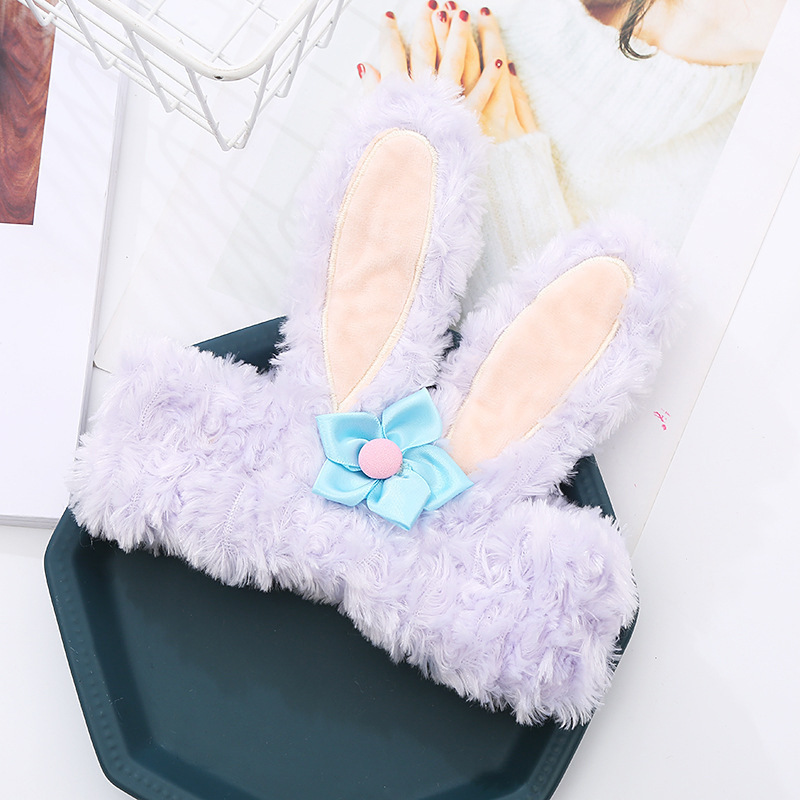 Orejas de conejo estrella Delu banda de pelo femenino estilo coreano ins estudiante lindo diadema banda de pelo lavado de cara LAVADO DE tocado