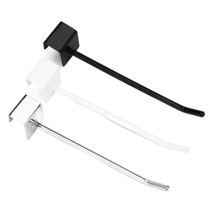 Shelf Square Tube Hook Black White 15mm Beam Silver Single Line Straight Hook Paint Stationery Store Supermarket Thickened Hook