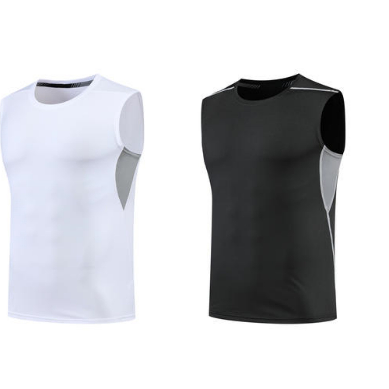 Spring and summer sports vest, feather fitness wear, round neck t-shirt, sleeveless training jersey, loose-fitting fitness running wear, breathable