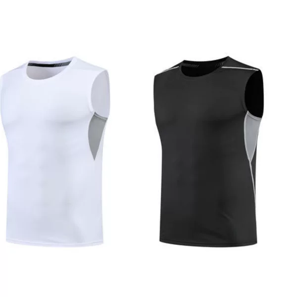Spring and summer sports vest, feather fitness wear, round neck t-shirt, sleeveless training jersey, loose-fitting fitness running wear, breathable