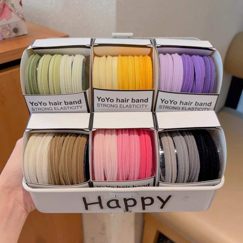 Corea del Sur de alta elasticidad sin costura correa de goma mujer de verano anillo de cabello tocado de cabello no lesionar el cabello no marcas de cabello