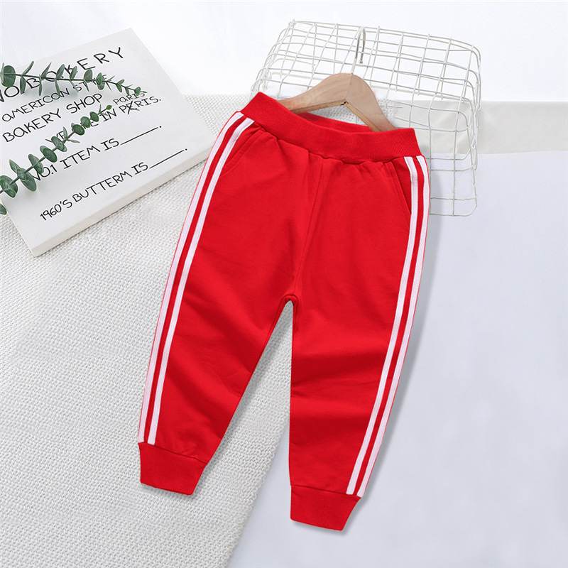 레드 쓰리 스트라이프 스웨트팬츠
