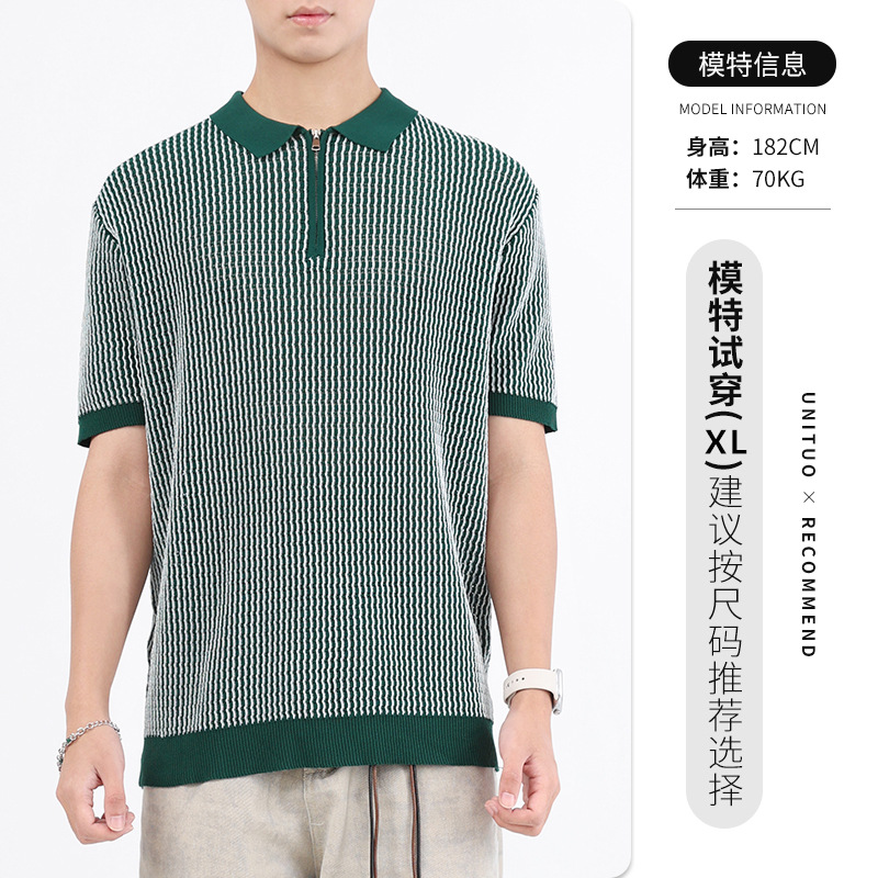 Camiseta de polo de hielo de alto nivel para hombres Europa y América transfronteriza de verano de negocios de hombre casual camiseta de manga corta