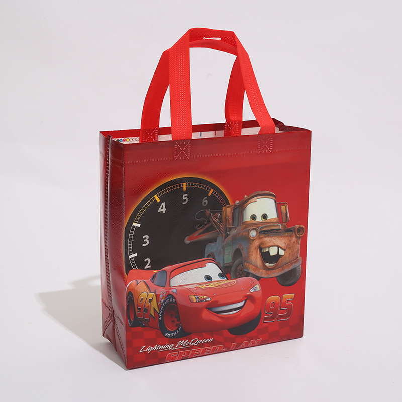 外贸工厂新款卡通无纺布手提袋汽车总动员礼品袋礼物包装现货批发