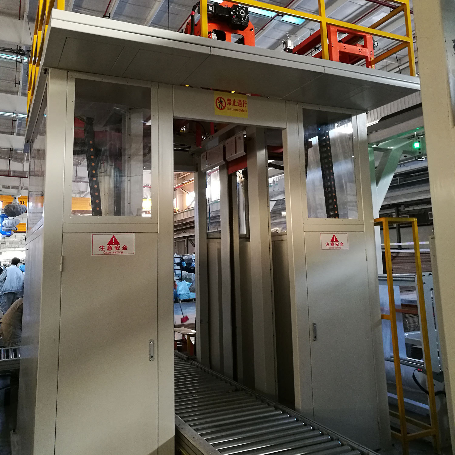 家电行业自动套袋设备自动套袋设备家电包装套袋机可混产可喷码