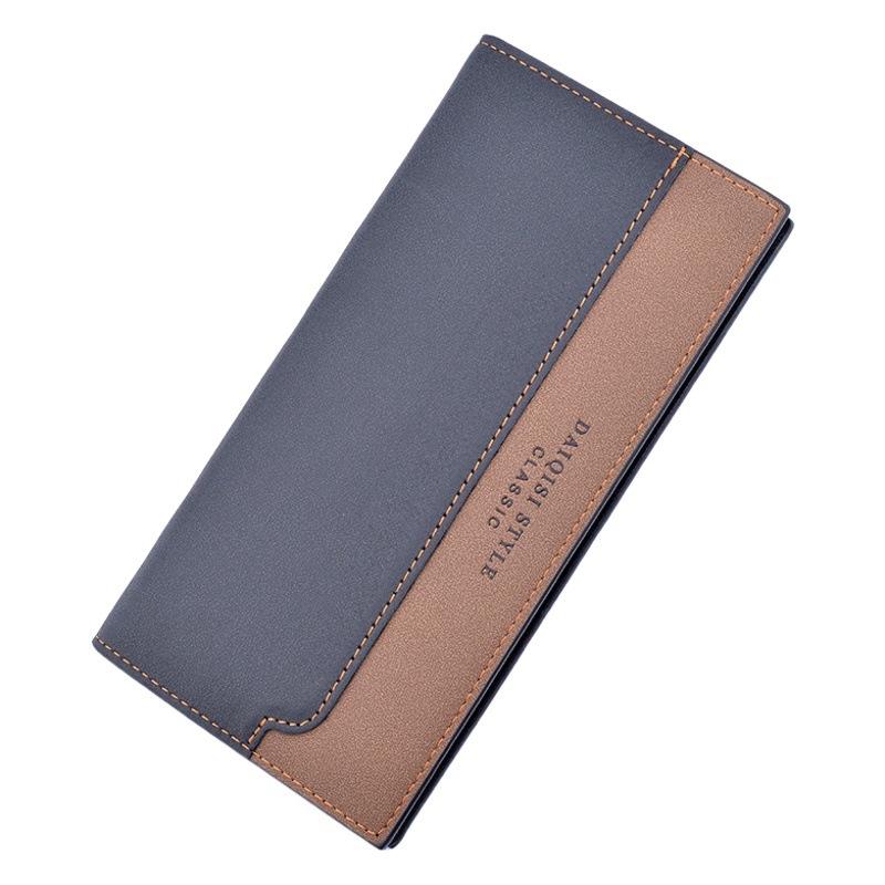 Men's Wallet Men's Long Wallet Fashionable Stitching Color Contrast Thin Youth Soft Wallet Multi-card Card Holder suit Bag