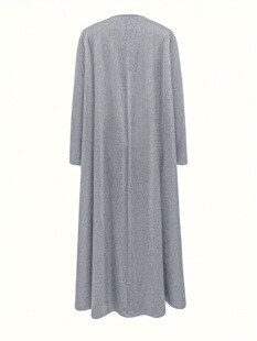 Jinhan Spring and Autumn Simple Literary Retro Knitted Dress Middle Eastern Fashion Classic Islamic Solid Color Robe Free Shipping