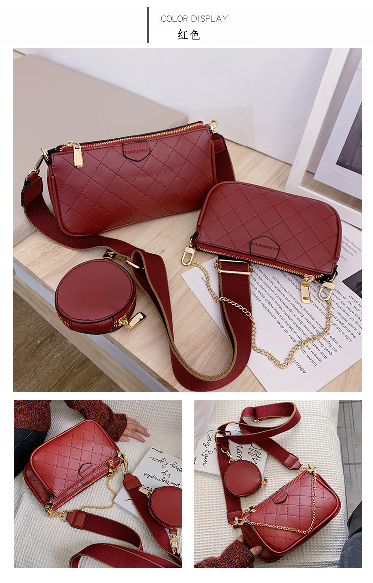 Fashion Three-in-one Chain Shoulder Messenger Small Square Bag Wholesale display picture 19