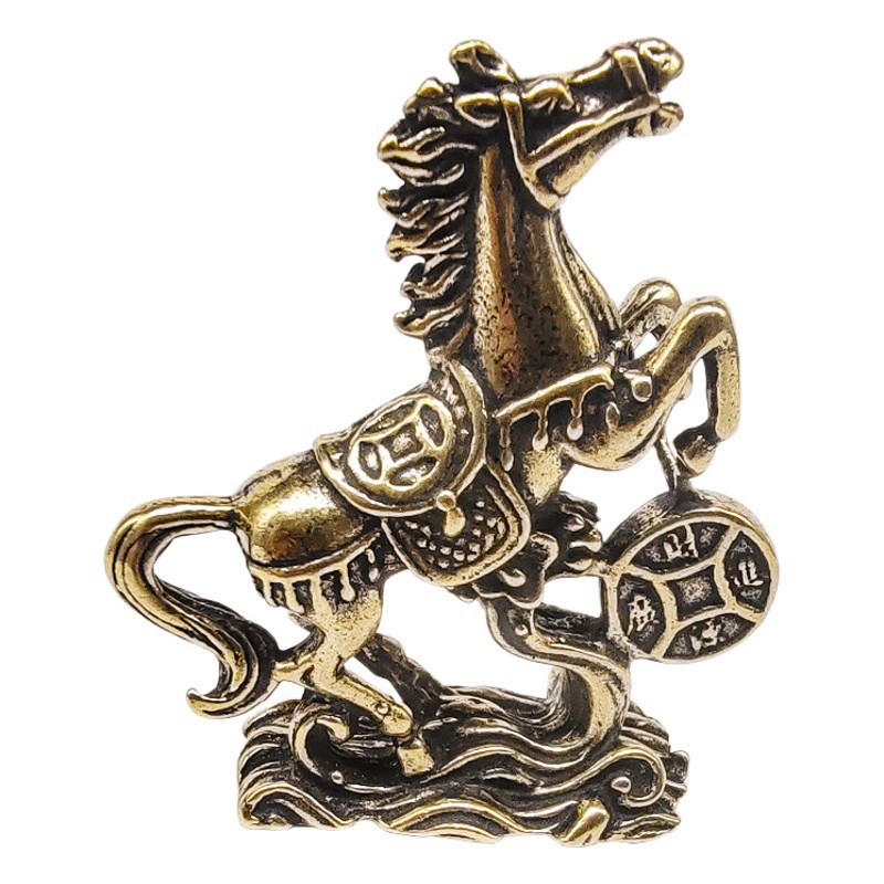 Латунные зодиакальные конные украшения Сделать деньги сейчас дома Маленькие украшения Чай Украшения для домашних животных Подарки ручной работы