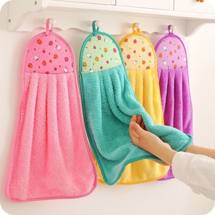Kitchen hand towel 30 × 38 thickened extra large hanging super absorbent coral velvet towel two yuan store supply