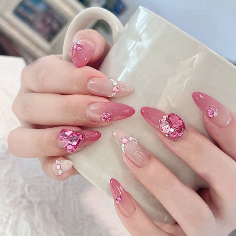 Z-133 Spice Girl Barbie False Nails Summer Pink Cross-border Wear Nail Patch Nail Patch 24 Nail Patch Wholesale