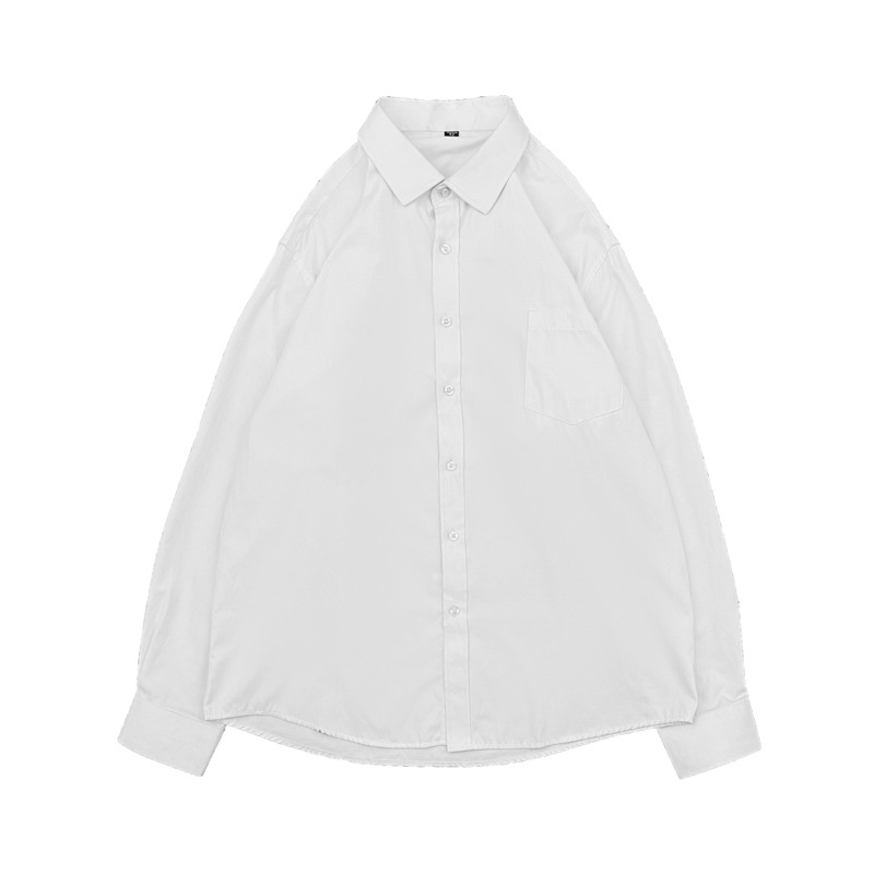 Dk japonés uniforme de manga larga camisa blanca de los hombres primavera estilo coreano moda suelta más tamaño color sólido Harajuku estilo camisa