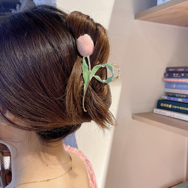Women'S Gender Fashion Flower Metal Handmade Hair Claws 1 Piece