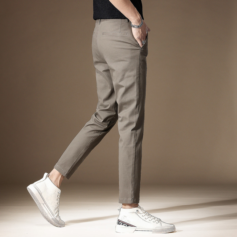 Autumn New Style Light Luxury Cropped Dress Pants for Men, Slim Fit Tapered Business Straight-Leg Stretch Versatile Men's Casual Long Pants Autumn New Style Light Luxury Cropped Dress Pants for Men, Slim Fit Tapered Business Straight-Leg Stretch Versatile Men's Casual Long Pants