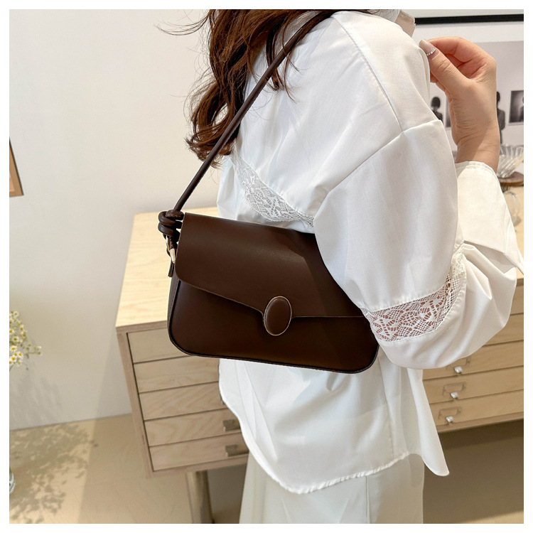 Small Square Shoulder Bag For Women Solid Colour Simple Style_voghion.com