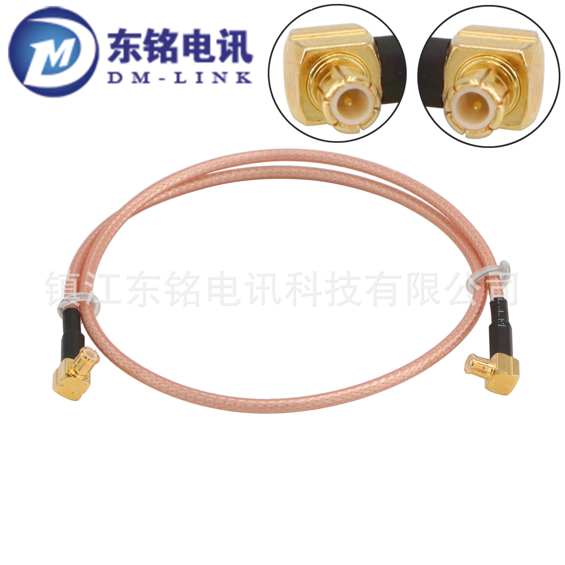 射频连接线MCX-JW/MCX-JW MCX弯公头转MCX弯公头接RG316线长20cm