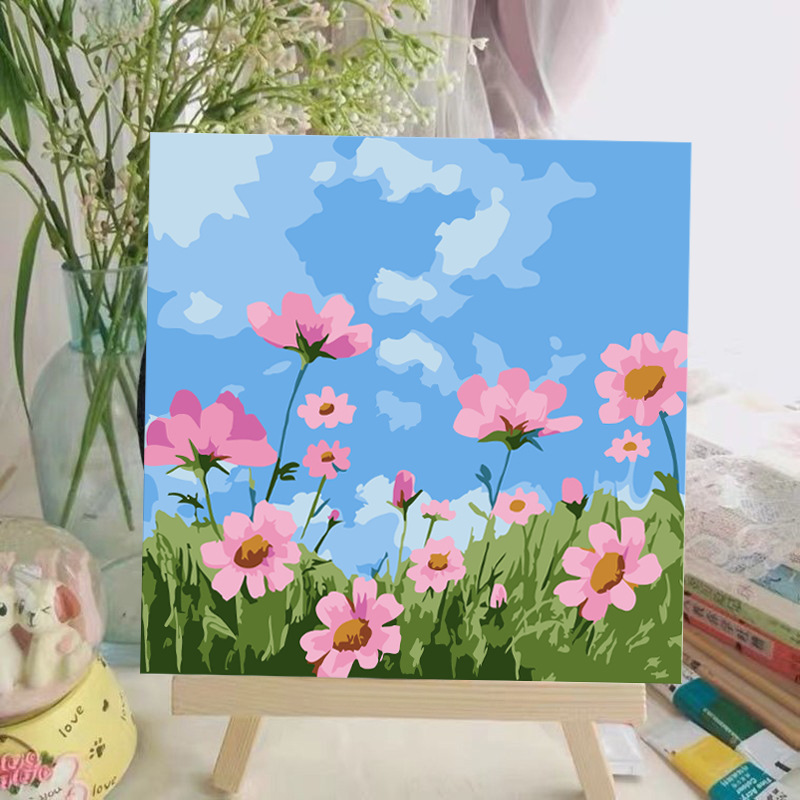 Digital oil painting diy hand-painted coloring decompression painting acrylic paint landscape flower living room decoration painting wholesale