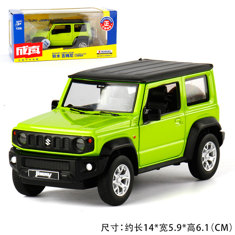 Caipo modelo de coche de aleación 1: 26 Suzuki Jimny vehículo todoterreno 2 Puerta Abierta sonido y luz Tire hacia atrás modelo de coche de juguete adornos