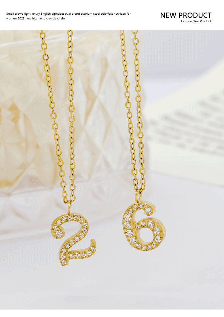 Daily, Street Occasion Wholesale Jewelry Simple Style Classic Style Number Titanium Steel Pendant Necklace Cable Chain