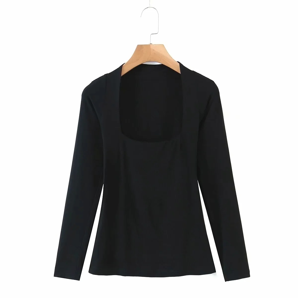 sexy big U-neck long-sleeved T-shirt  NSAC32078