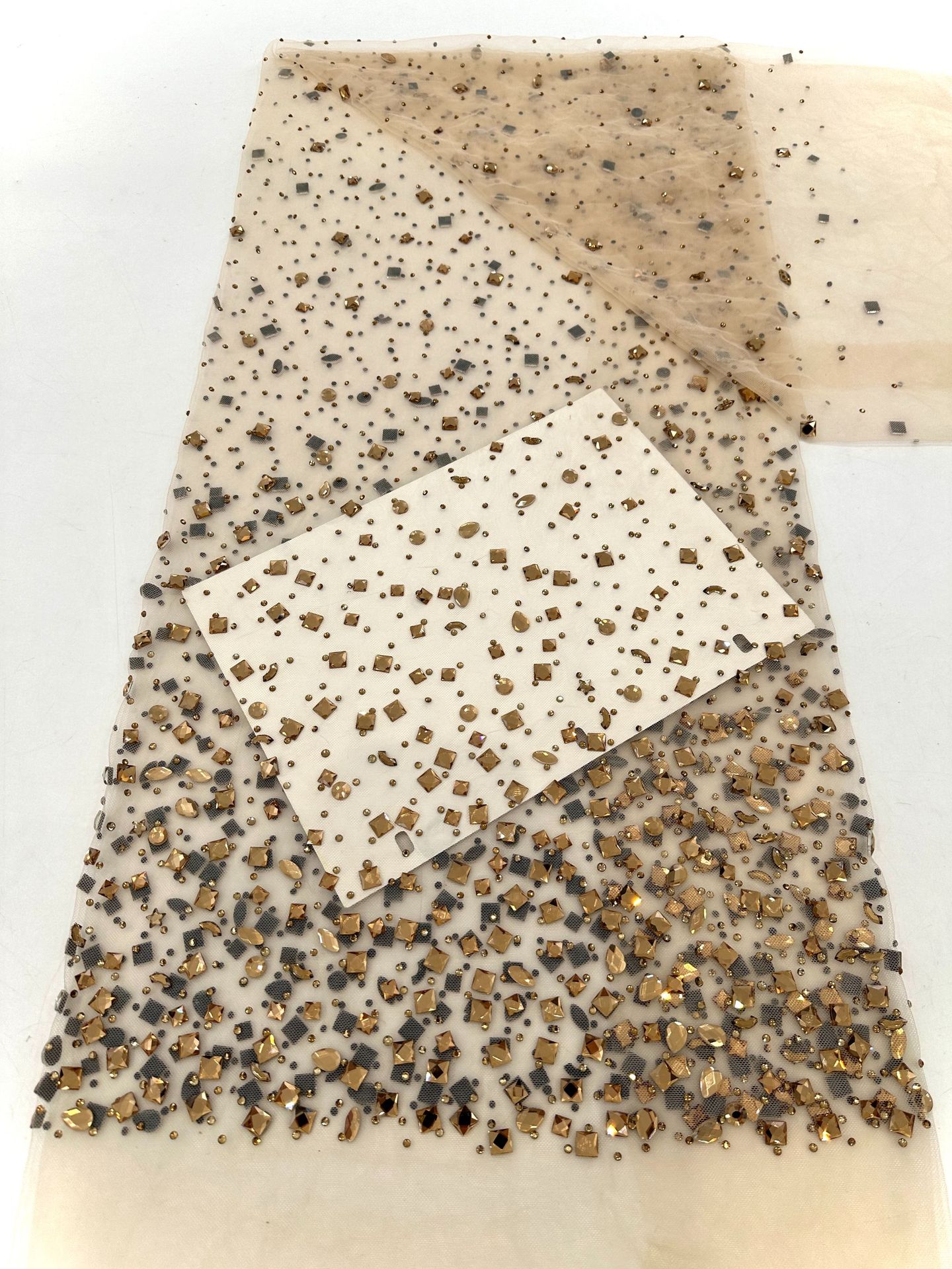 Comercio exterior transfronterizo nuevo vestido de novia tejido de moda completo degradado malla de diamantes calientes tejido de traje de alta calidad