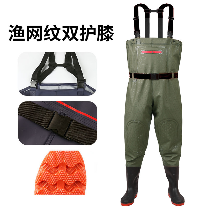 Waterproof and Thickened Rain Pants for Men and Women, Wear-Resistant, Breathable Lower Body Pants with Raised Front and Back Knee Pads for Added Protection Waterproof and Thickened Rain Pants for Men and Women, Wear-Resistant, Breathable Lower Body Pants with Raised Front and Back Knee Pads for Added Protection