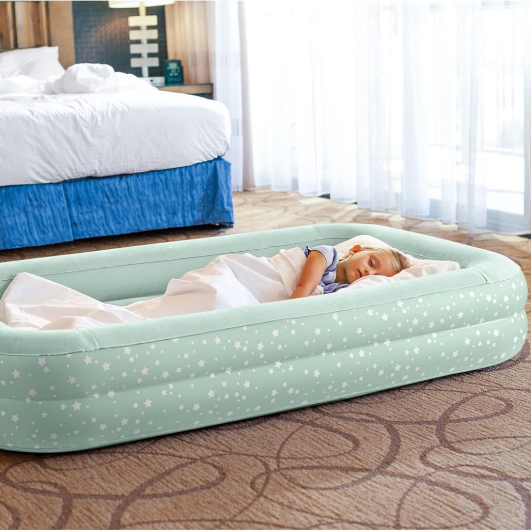 Inflatable Children's Flocking Mattress Outdoor Travel Portable Children's Rollover-proof Mattress Inflatable Children's Nap Sofa