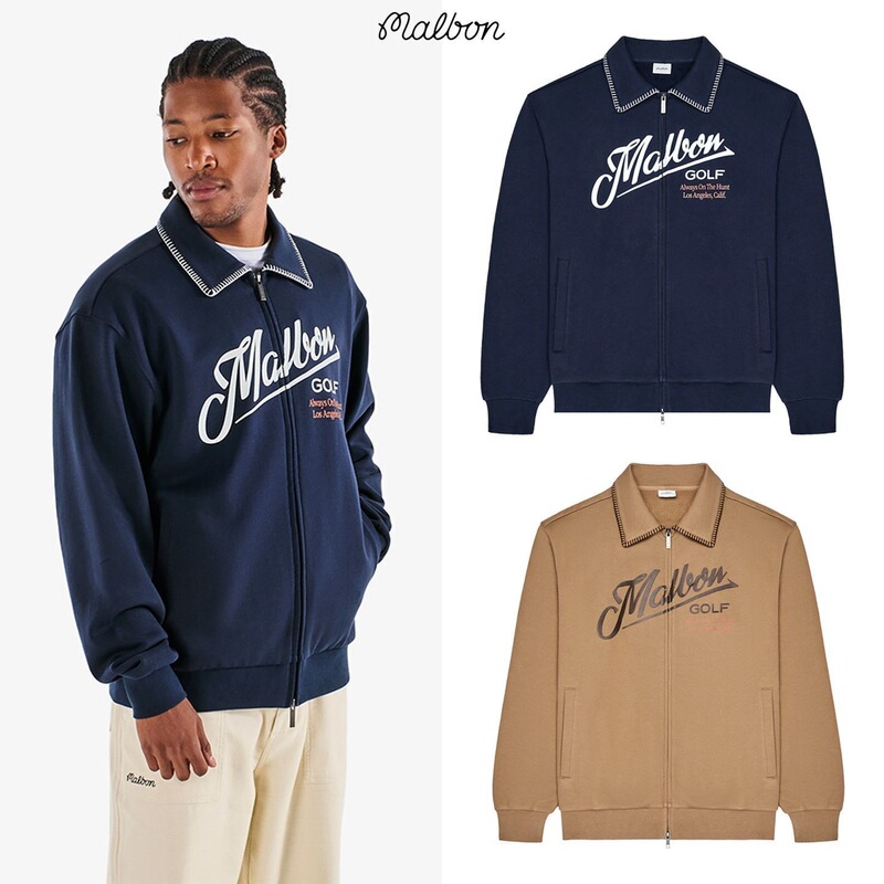Korean Malbon Golf Men's Clothing 2025 Autumn Sports Casual Fashion Loose Lapel Sweatshirt Long-Sleeved Jacket