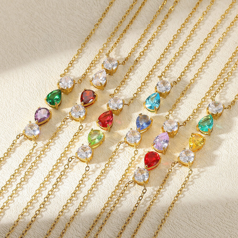 5g Weight 0.03µm-0.05µm Gold Plating Thickness PVD Coated Gold Plating Process Lobster Trigger Clasp Closure Clasp Closure Type Real Gold Plated Plating Material 304 Stainless Steel Pendant Material Birthstone Inlay Material Pendant Necklace Classification 304 Stainless Steel Chain Material cable chain Chain Type 1 Piece Quantity Holiday, Daily Occasion 304 Stainless Steel Material Water Droplets Pattern Women's Gender Vacation, Classic Style Style Waterproof Non Tarnish, Inlay Craft PVD Coated Real Gold Plated Water Droplets 304 Stainless Steel Vacation Classic Style Waterproof Non Tarnish 304 Stainless Steel Lobster Trigger Clasp Closure Pendant Necklace 无
