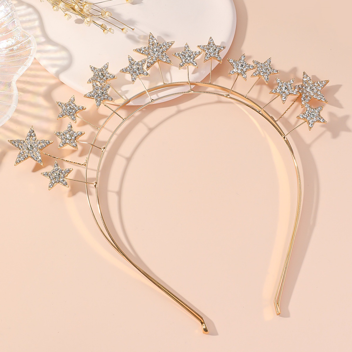 Comercio exterior nuevo toque de novia doble estrella aleación de diamantes personalidad banda banda de cumpleaños