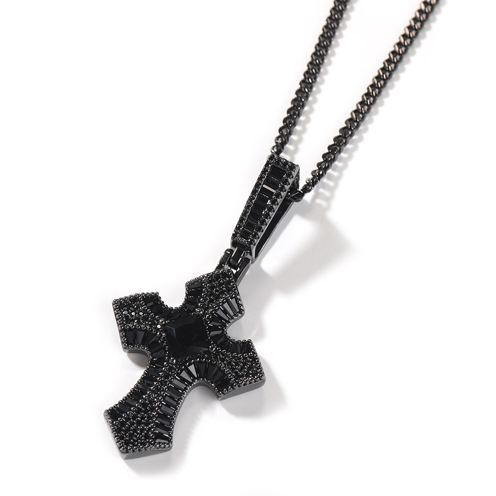 Hip-hop Cross Copper Plating Inlay Zircon Men's Pendant Necklace display picture 14