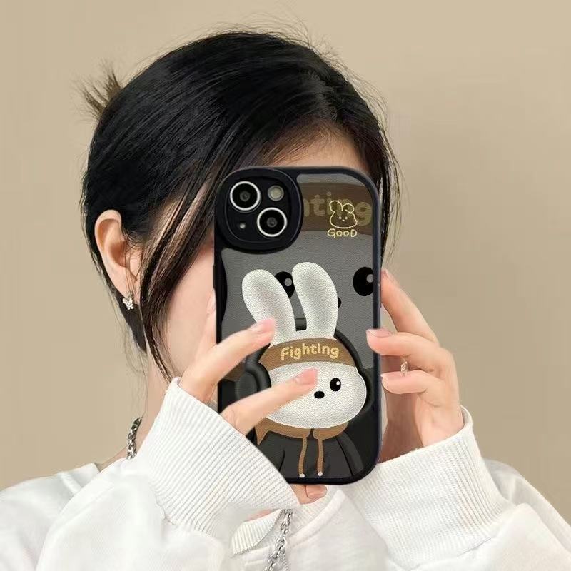 Pequeña chica gorda-negro-auriculares conejo adj