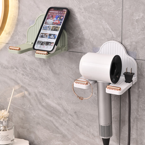 吹风机置物架免打孔卫生间电吹风挂架浴室壁挂式风筒支架收纳神器