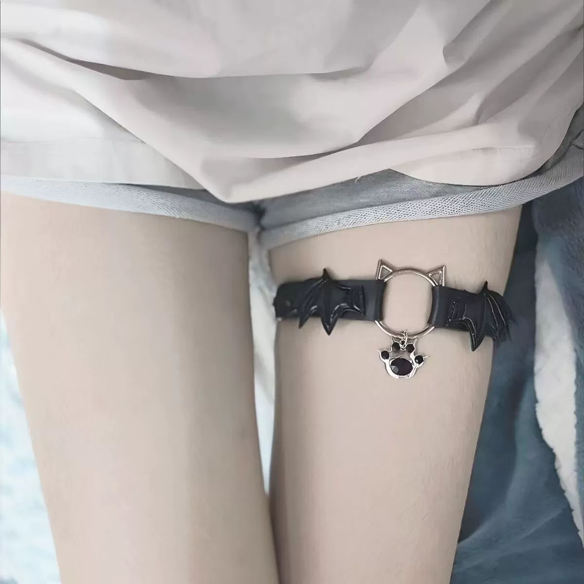 Lolita Готика Ангельские крылья, Кошачья коготь Подвеска, кожаные ноги, кольцо для ног, Ленты на ноги, Магнитная подкультура JK Секс thigh bands
