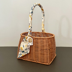 ins rattan bamboo basket weaving gift box portable wedding birthday gift basket children's full moon souvenir gift basket wholesale