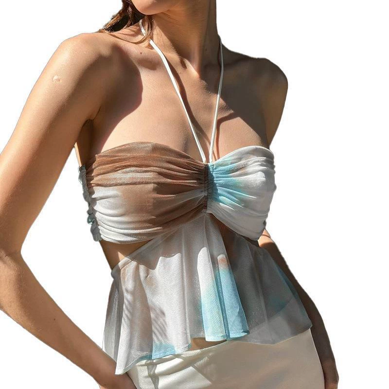 Летний модный топ-бюстгальтер, футболка, европейский стиль, облегающий крой