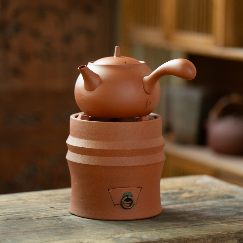 Red Charcoal Stove Anti-Crack Tea Stove Outdoor Cool Stove Retro Charcoal Stove Chaozhou Kung Fu Tea Stove Mini Small Stove for Tea