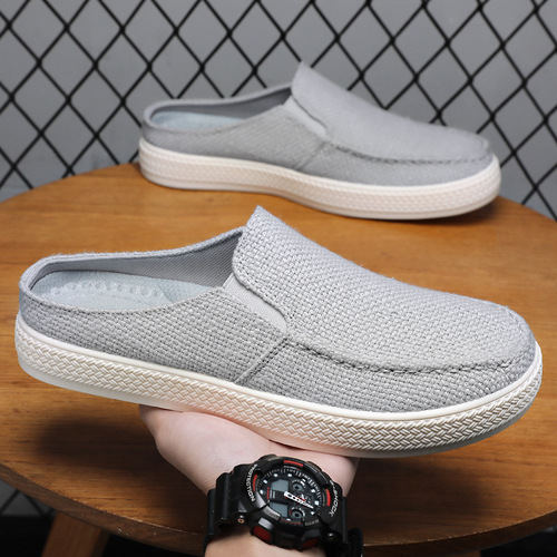 Men's Summer Breathable All-match Slippers Lazy Slip-on Dad Shoes Drop Shipping Closed-toe Half Slippers