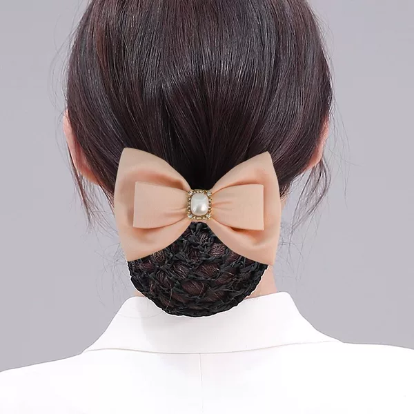 Work Career Nurse Head Flower Hair Net Waiter Bow Hairpin Net Pocket Bank Hotel Stewardess Hair Accessories Headdress
