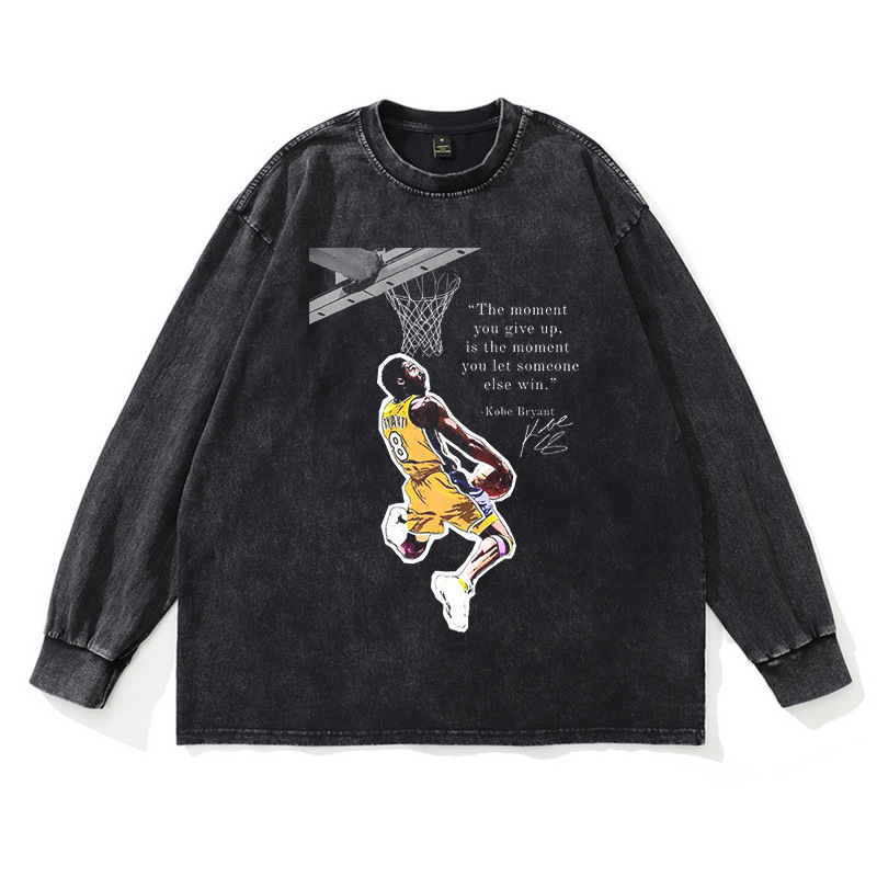 Kobe Bryant Digital Direct Jet American High Street Heavyweight Washing Made Old Vintage Tops