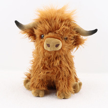 跨境新品长毛牛 Highland Cow 仿真苏格兰高地牛动物毛绒公仔现货