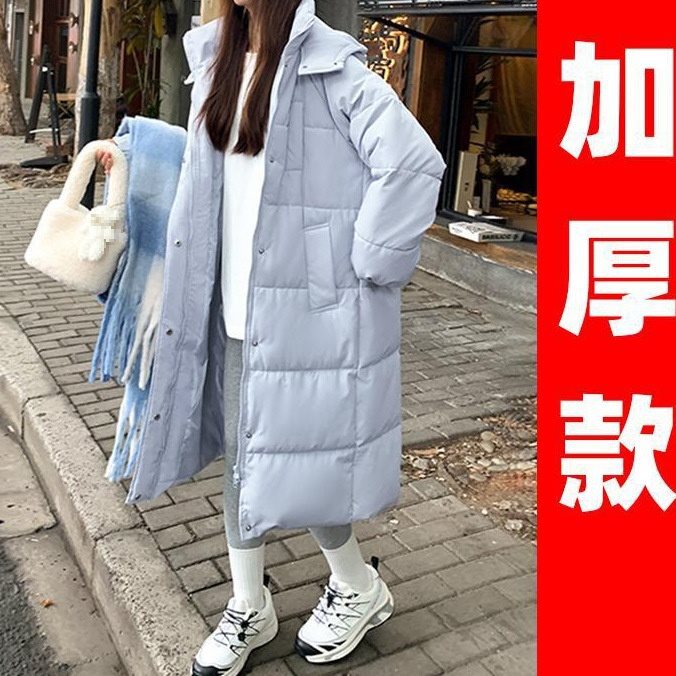 2025年新款，冬棉服女中长款过膝加厚棉衣宽松面包服连帽保暖外|undefined
