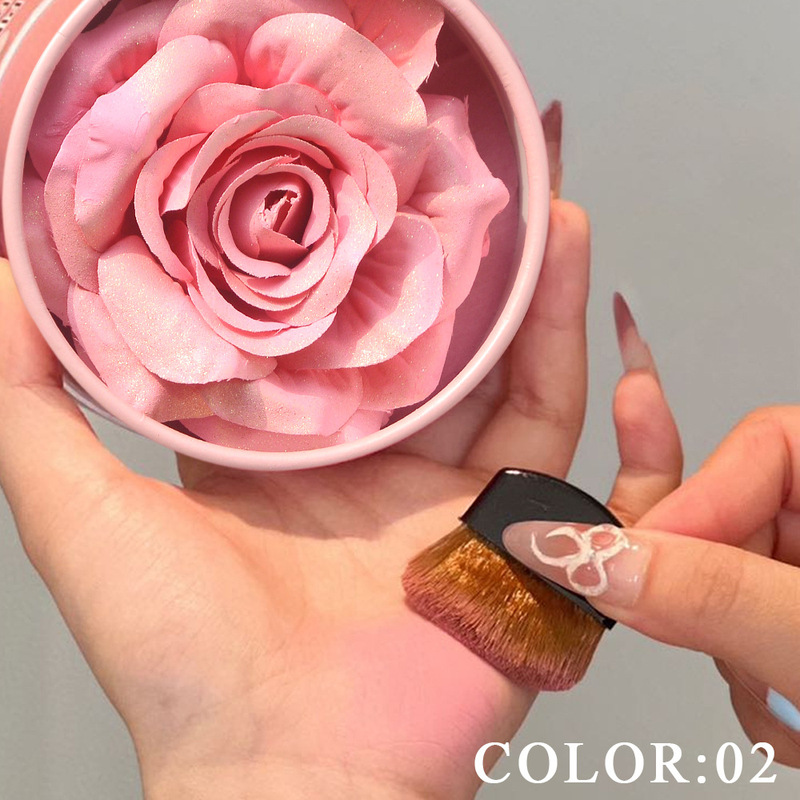 国境を越えたフルハーフホルダーの売れ筋3D立体ローズブラッシュ、革新的な肌色、小さな花びら、ヌードメイク、着色しやすい、人気のスタイル|undefined