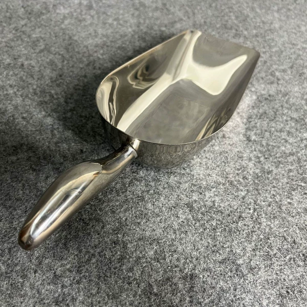 Stainless steel flat shovel type B (thickened curved handle, fine gloss)