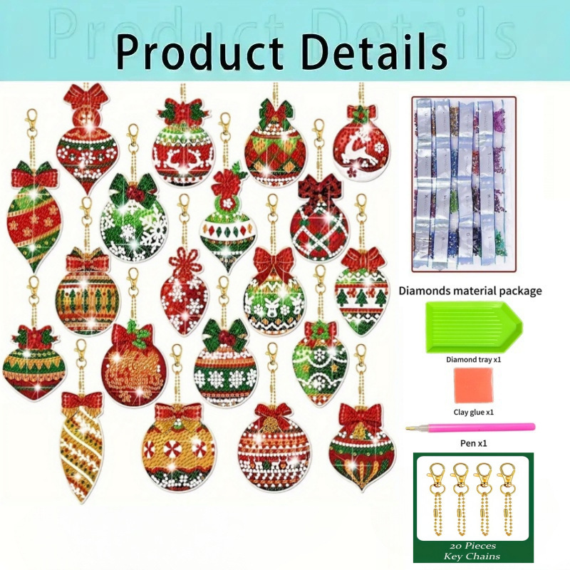 2025 New Christmas and Halloween Diamond Painting Handmade DIY Keychains, Direct Sales from Cross-Border Source Manufacturers