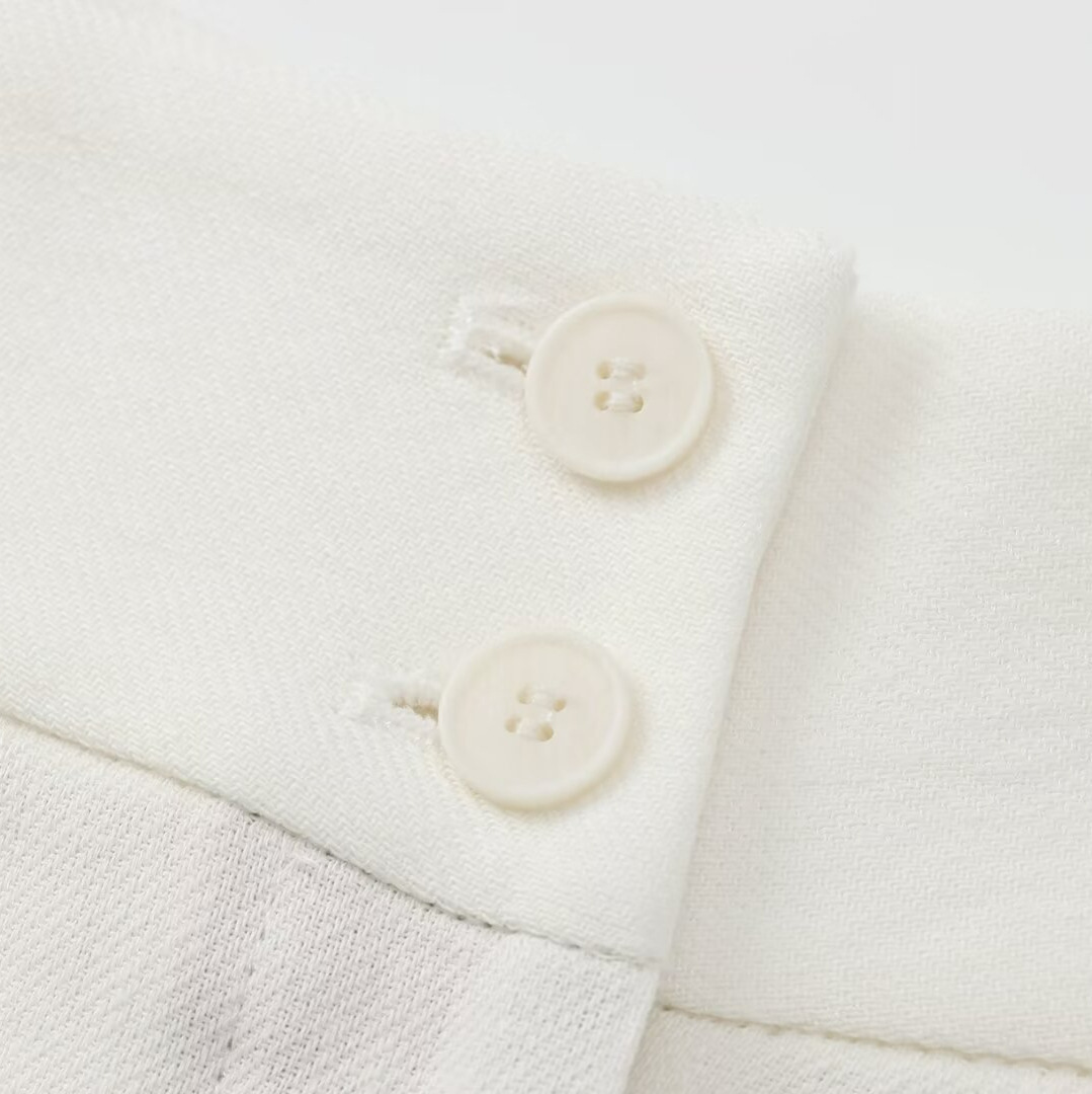 Pantaloni pieghettati in misto lino da donna, stile estivo 2024_voghion.com