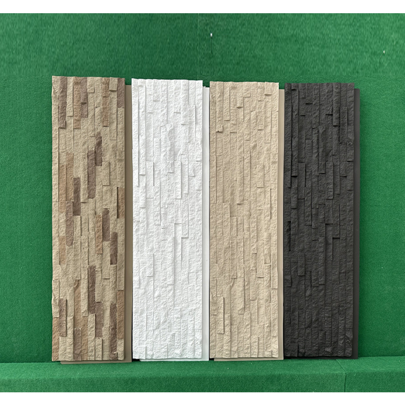 PU pequeña villa de roca patio interior y exterior pared de fondo piedra simulada azulejos de pared exterior tiras de ladrillo cultural ligero roca