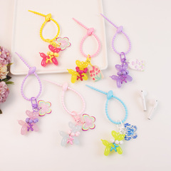 Cartoon Creative Jelly Color Balloon Dog Keychain Acrylic Name Tag Butterfly Labrador Dog Accessory Student Gift