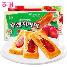 韩国进口海太草莓苹果酱派千层酥饼干儿童分享零食办公室休闲小吃